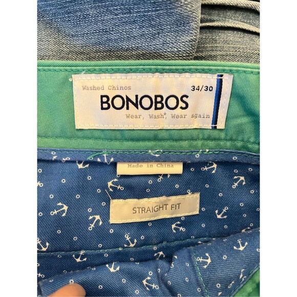 Bonobos Green Straight Fit Washed Chinos Pants sz 34/30 EUC - Picture 6 of 7